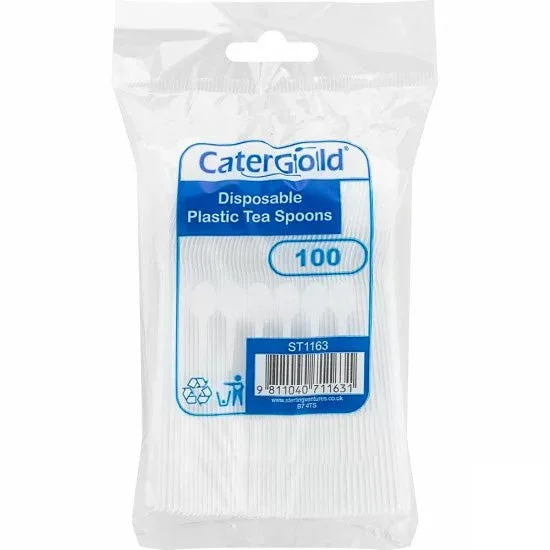 CaterGold Disposable Plastic Tea Spoons